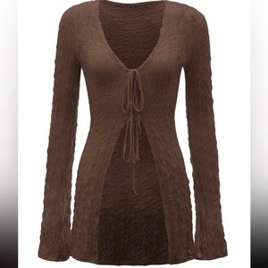 BROWN BEACH WRAP/CARDIGAN/TIE SHIRT VERY VERSATILE & CHIC🧸🤎✨